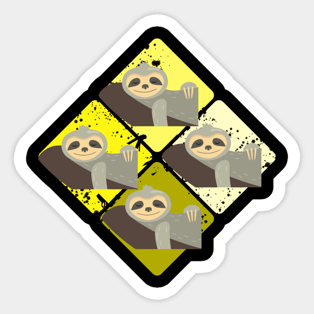 Cute Sloth Retro Sticker by Imutobi